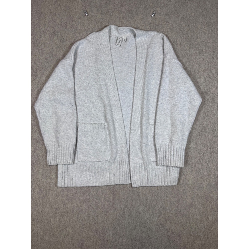 k220. Joie Gray Open Front Cardigan Sweater Soft Wool Blend Pockets Size M